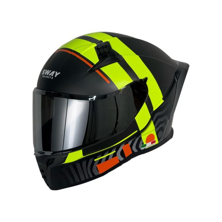 Sway FS-869 Strip Black Yellow Full Face Motosiklet Kaskı